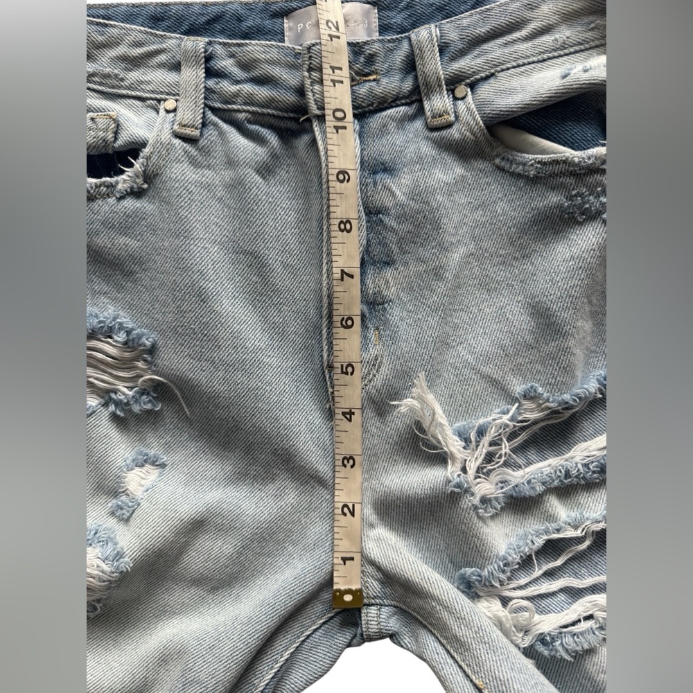 Petra 153 Light Wash Distressed Wide-Leg Frayed Hem Women’s Jeans Size 7 / 27 - Picture 8 of 9